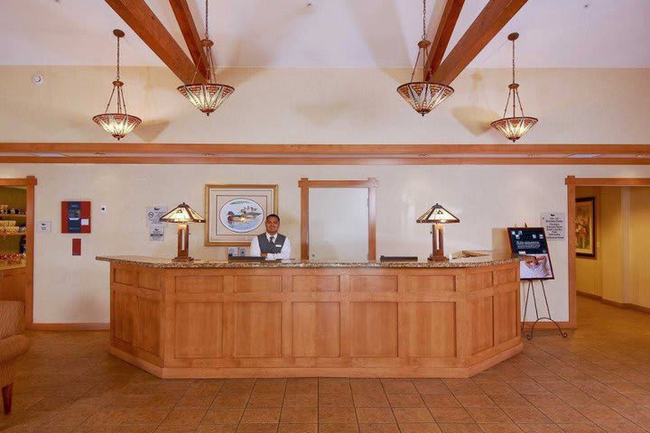 Front desk at the Homewood Suites SFO Airport North hotel in Brisbane