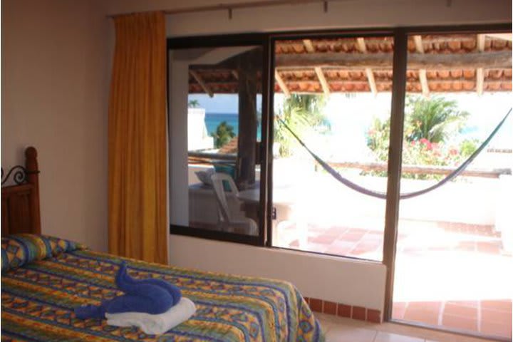 Habitación vista al mar en el Hotel Pelicano Inn en Playa del Carmen