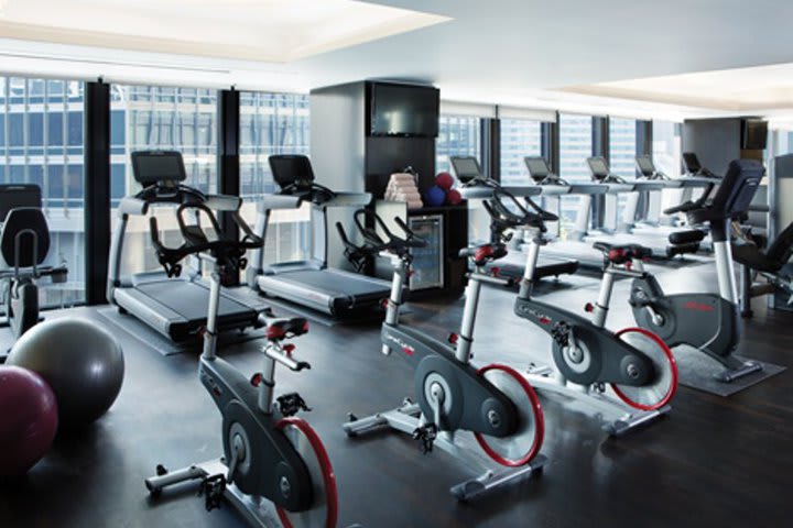 The Langham luxury hotel in downtown Chicago has a fitness center