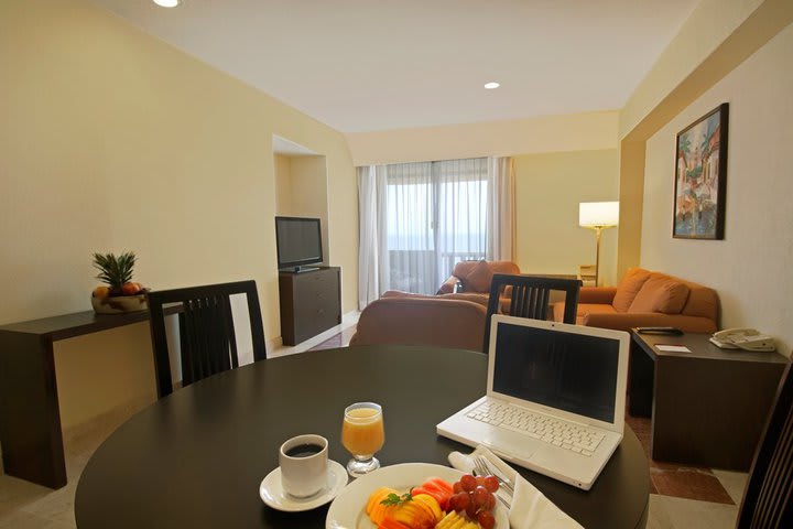 Junior suites offer sitting and dining areas