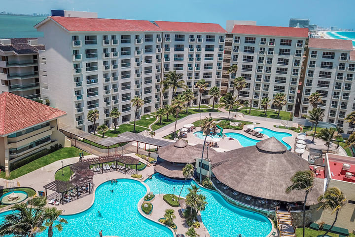 Aerial view of the hotel