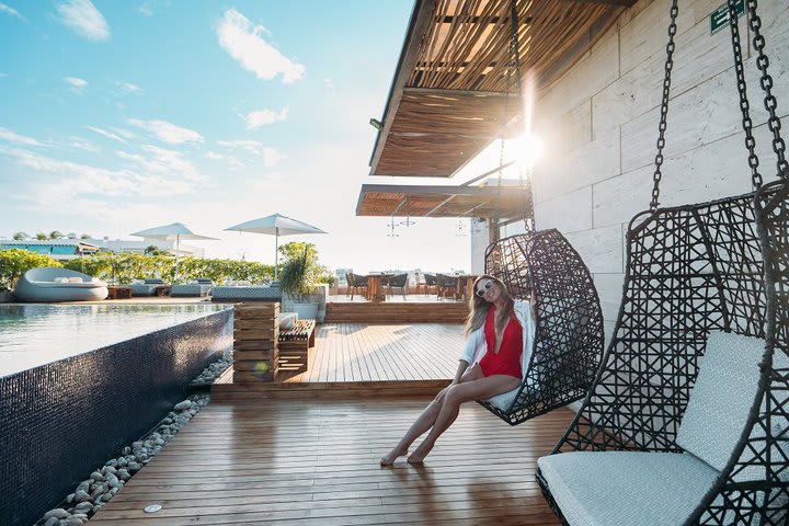 Hanging chairs at the terrace