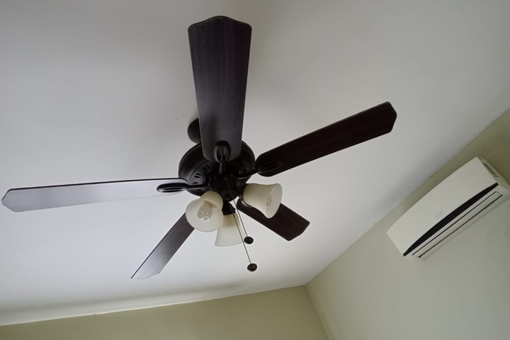 Ceiling fan and air conditioning