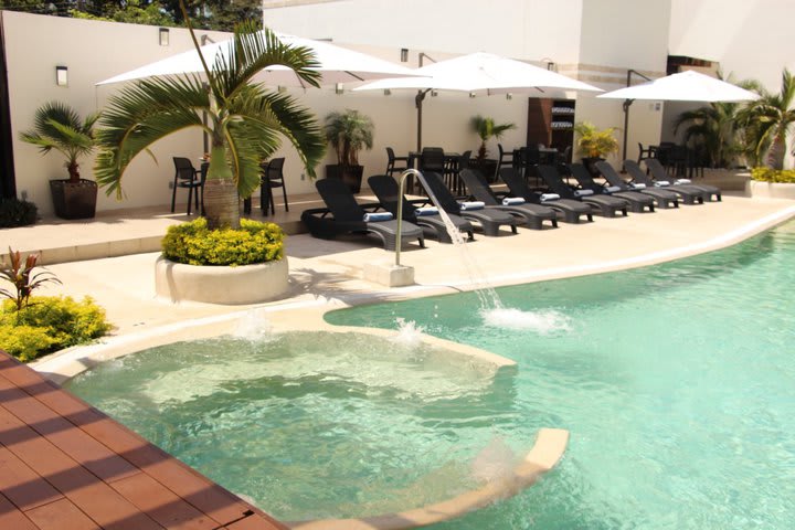 Pool and sun loungers