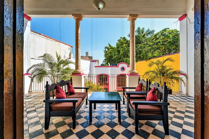 Terraza con vista al patio