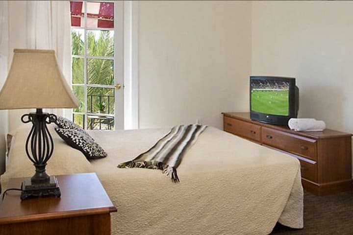 Guest rooms at The Clay hotel offer a flat-screen TV