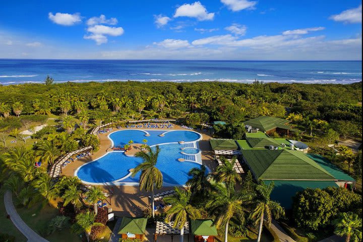 Aerial view of the hotel