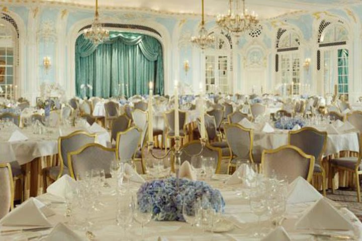 Lancaster room at The Savoy, historic hotel near the Waterloo Bridge in London