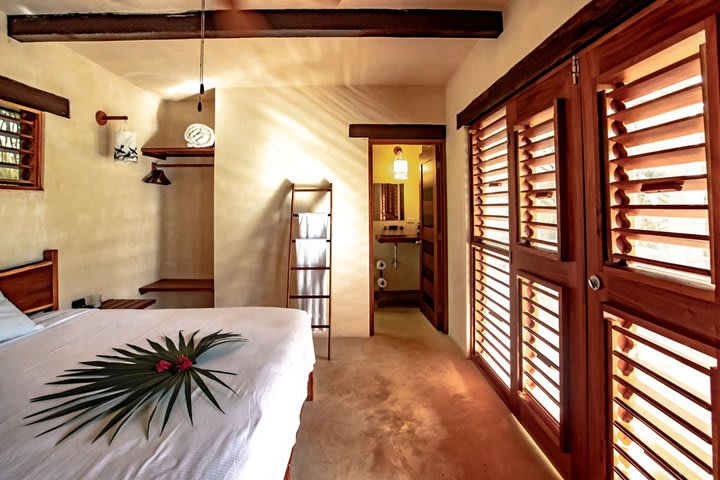 Wooden details inside the bungalows