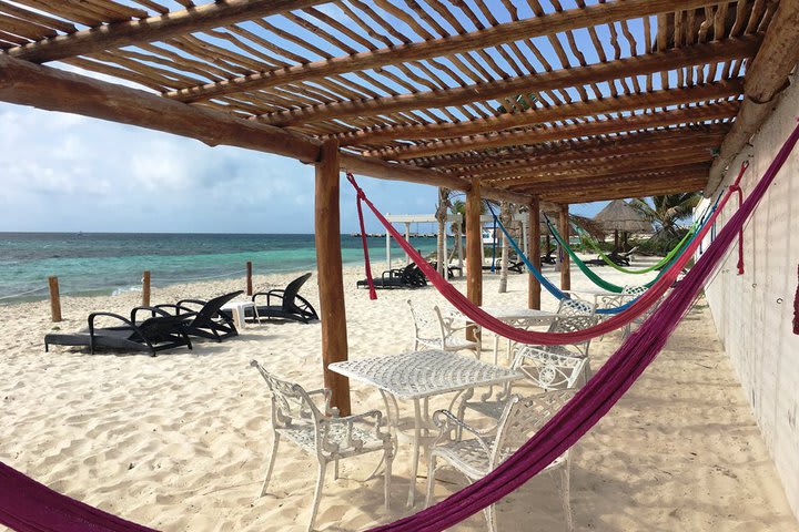 Hammocks in front of the ocean