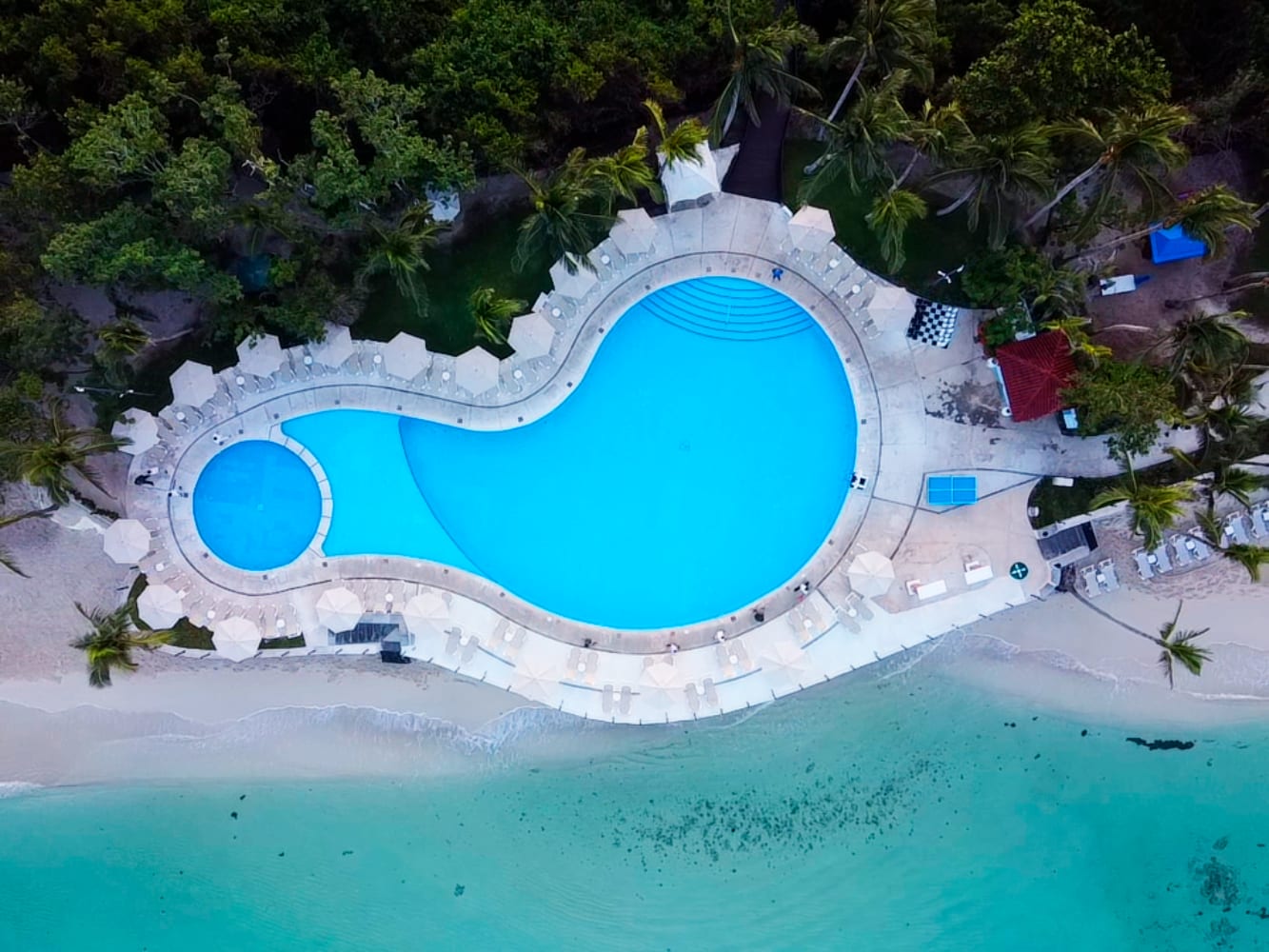 Aerial view of the pool