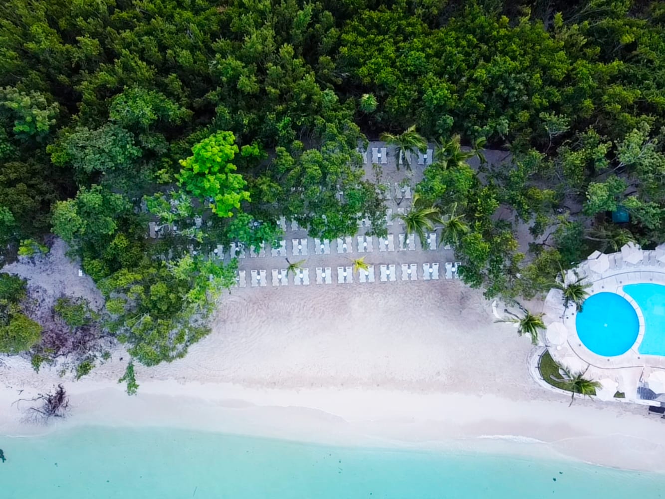 Aerial view of the beach