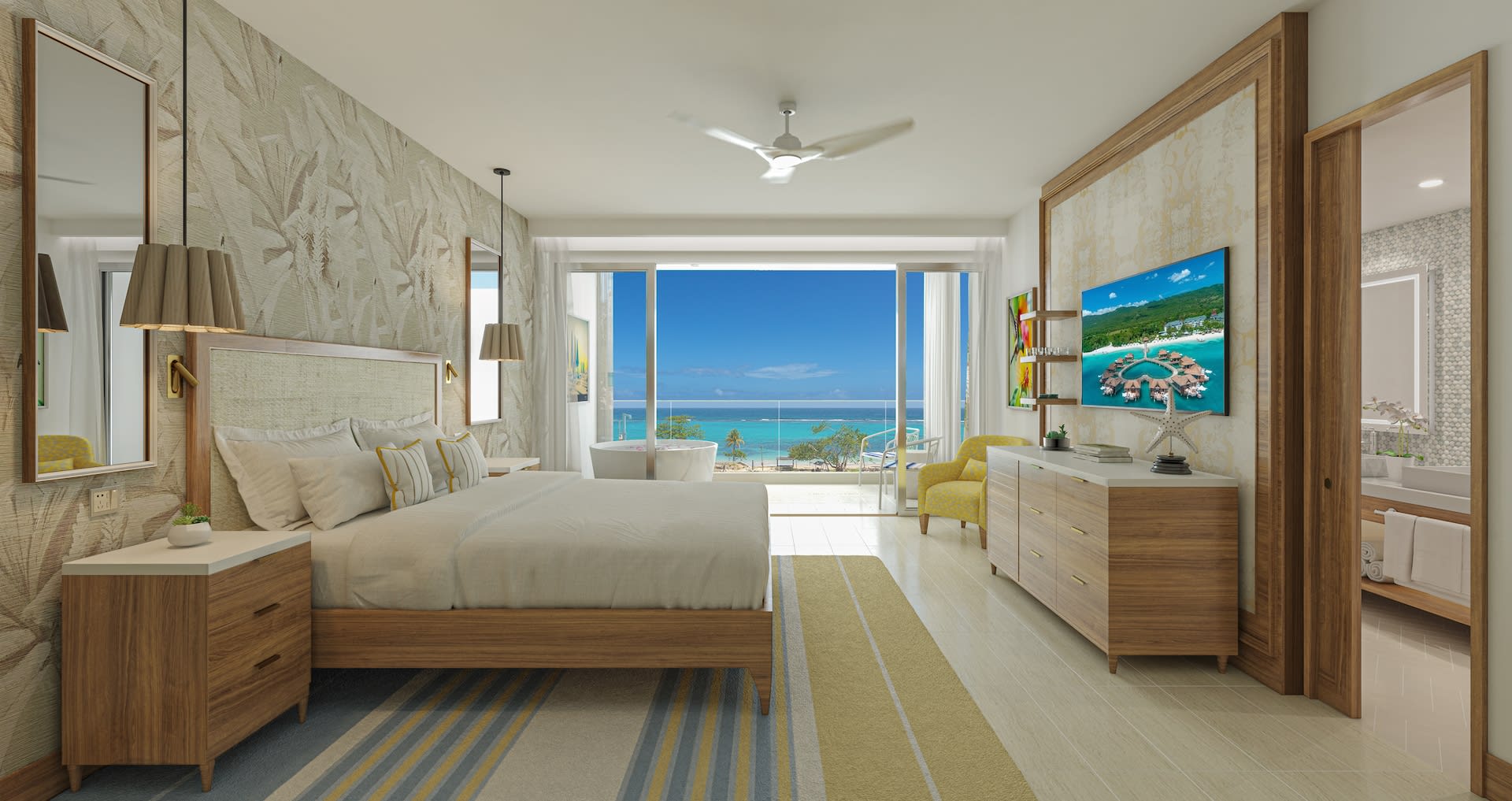 Img - Travertine Beachfront Club Level Room w/ Balcony Tranquility Soaking Tub - TB