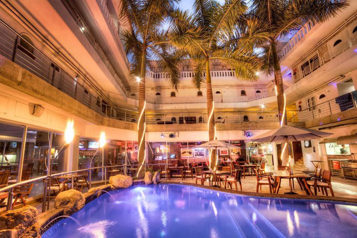 Night view of the pool