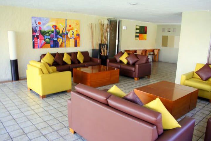 The lobby offers wireless internet access