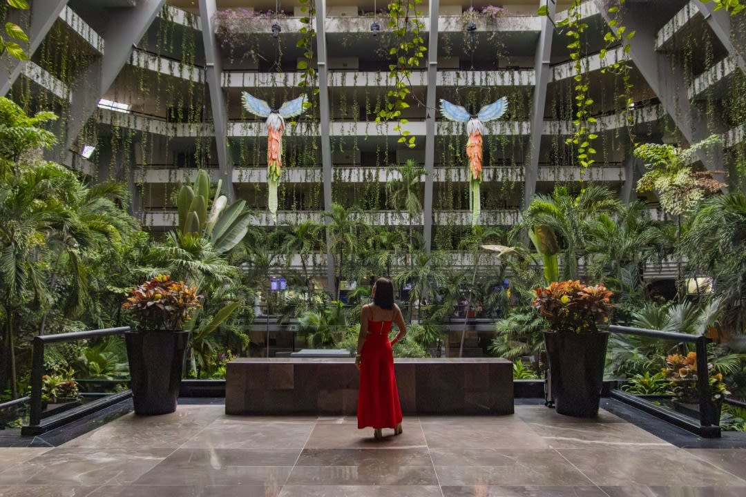 Tropical vegetation inside the hotel