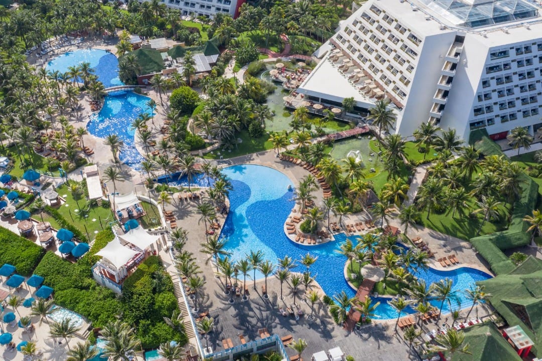 Aerial view of the pool