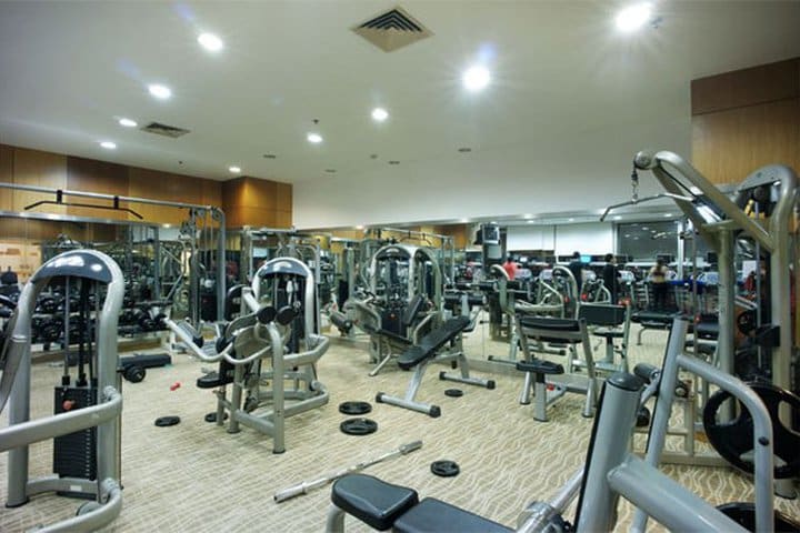 Fitness center at the Xujiahui Park hotel in downtown Shanghai