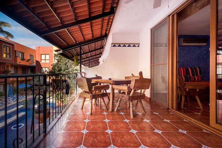 Balcony overlooking the pool