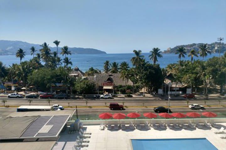 View of the pool from a room