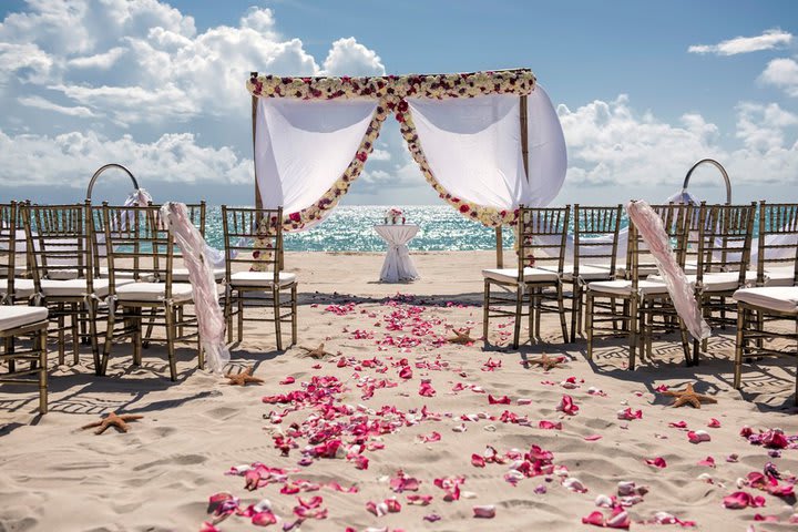 El área de la playa es ideal para realizar bodas