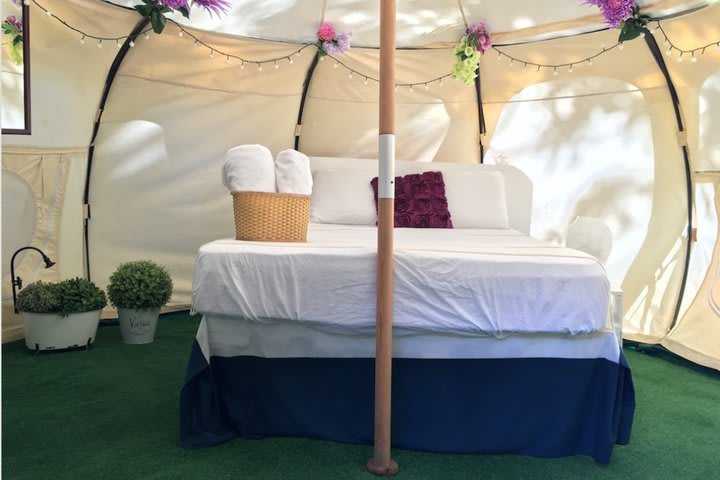 Interior of a tent