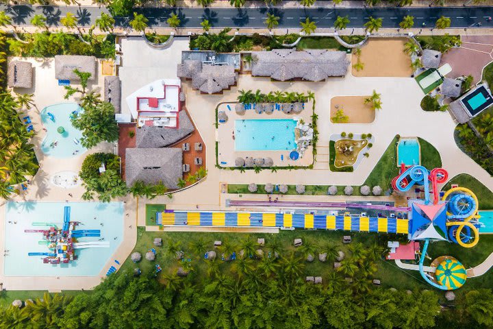 Aerial view of the water park