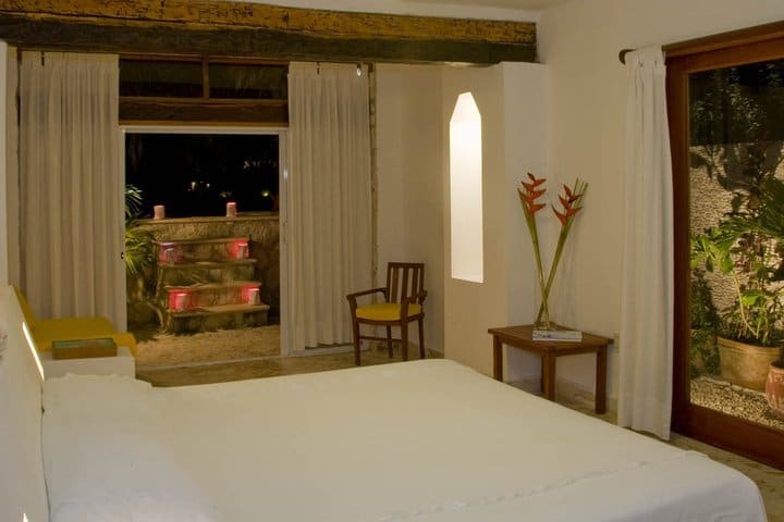 Suite overlooking the sea at the Na Balam hotel
