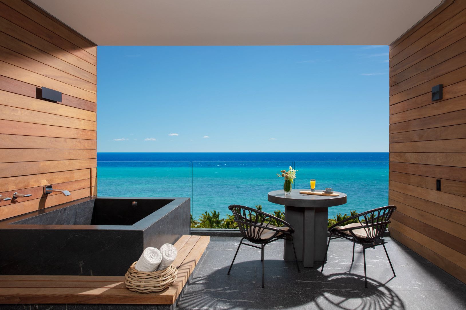 Terrace of a junior suite oceanfront