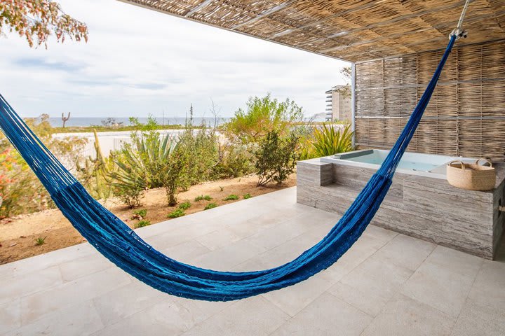 A hammock on the terrace