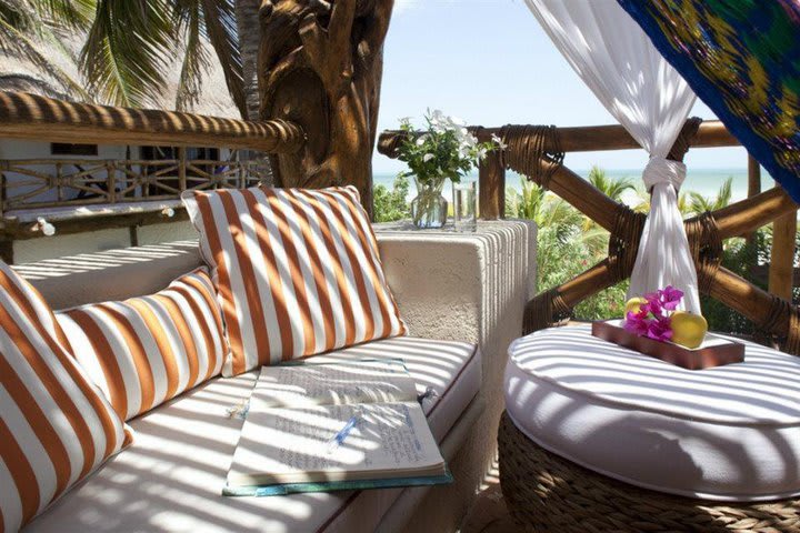 A guest room's balcony at the CasaSandra Boutique Hotel