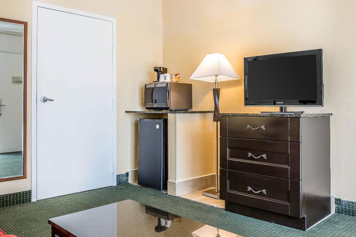 Suites are equipped with microwave and mini-refrigerator