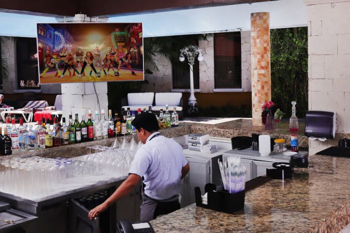 Bar with domestic and imported drinks