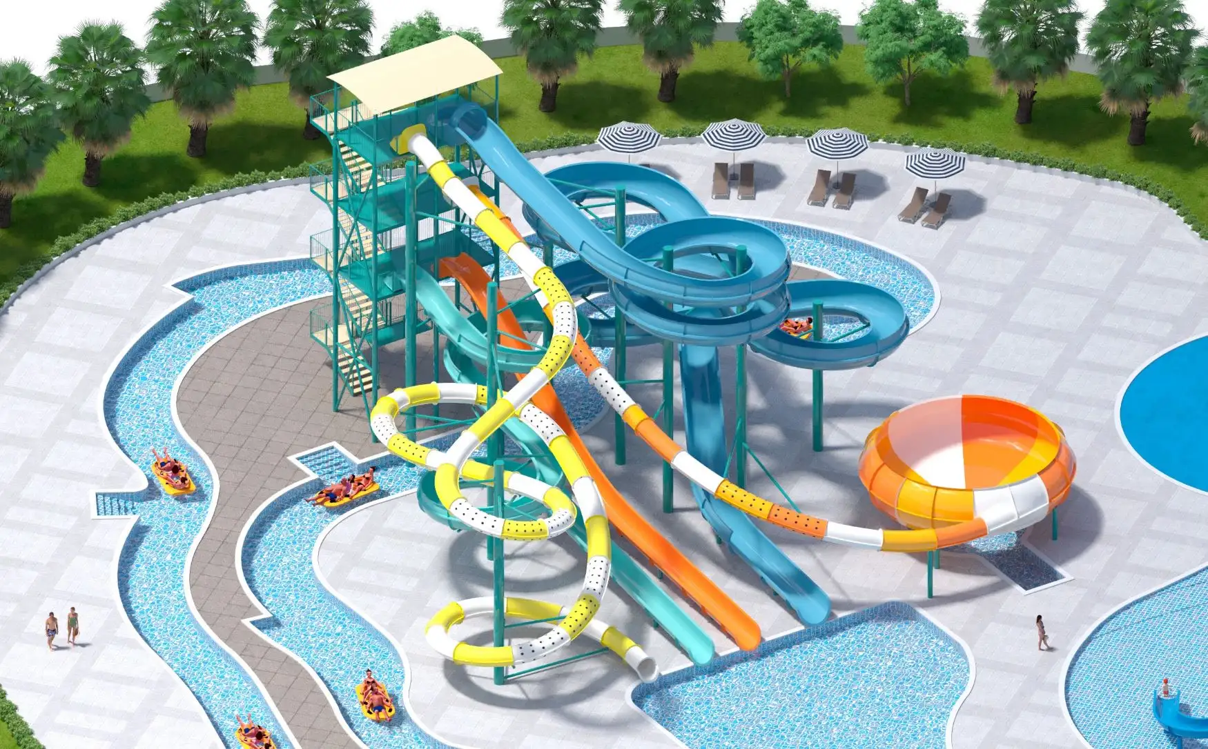 Parque acuático (imagen generada por computadora)