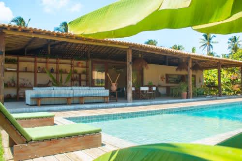 Villa con piscina y casa en Pousada Rancho Luar, en Porto de Pedras