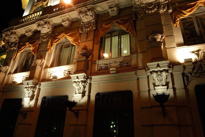 Facade of Hotel Asturias near Puerta del Sol in Madrid