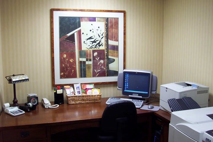 Business center at the Homewood Suites SFO Airport North hotel