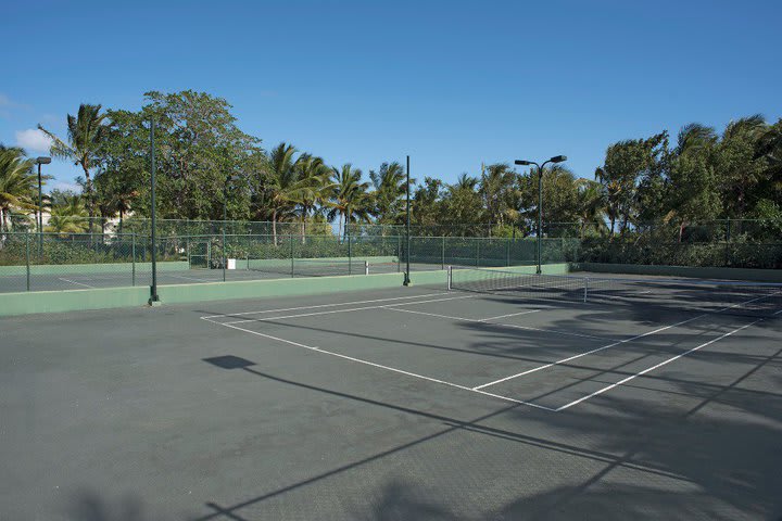 The property has tennis courts