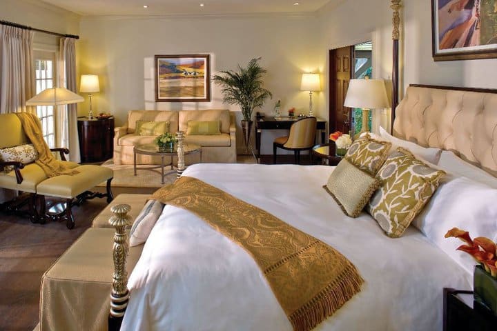 Bedroom in a villa suite at Fisher Island Club