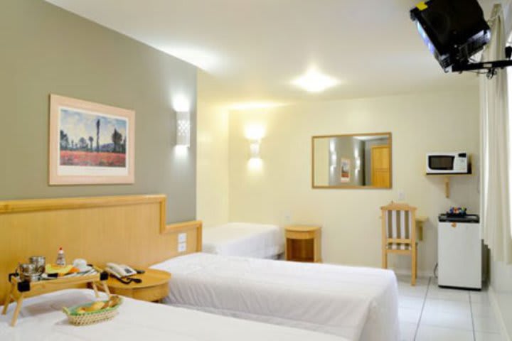 Guest room at the Coral Tower Express hotel in Porto Alegre