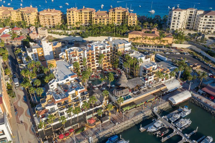 Aerial view of the hotel