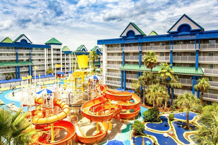 Facilities include a water park