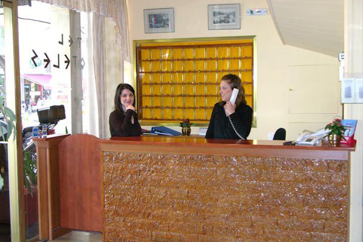 Front desk at the Aristoteles Hotel