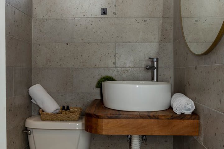 View of a private guest bathroom