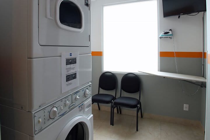 The property houses a self-service laundry