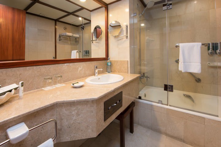 Private bathroom with shower and tub