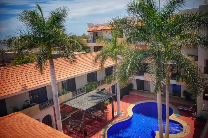 Aerial view of the pool