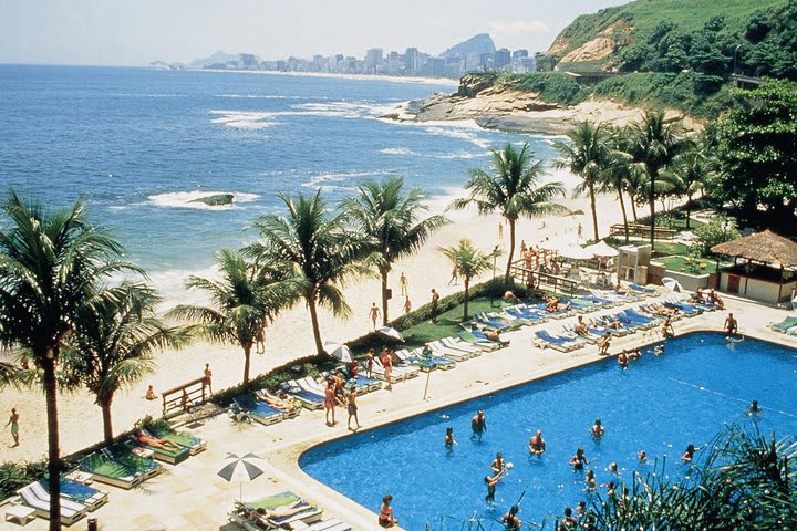 The hotel features three heated pools