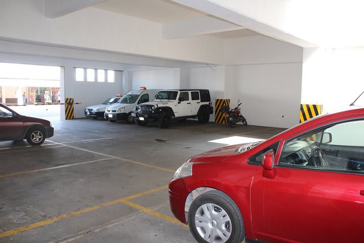 Interior view of the parking area