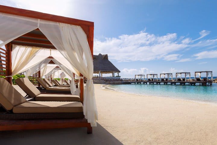 Lounge beds on the beach